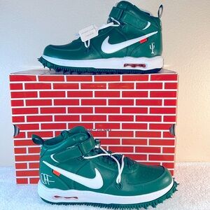 Nike Air Force 1 Mid Sp Leather Off White Pine Green Men's Size 13